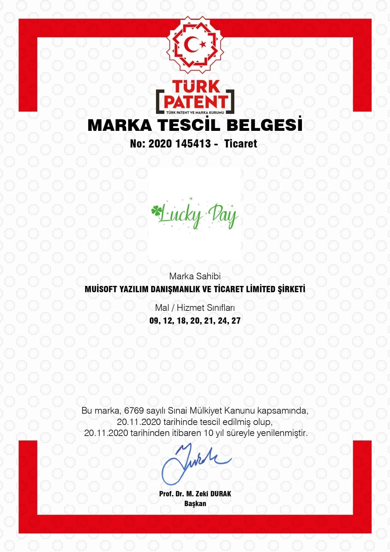 Marka tescil belgesi
